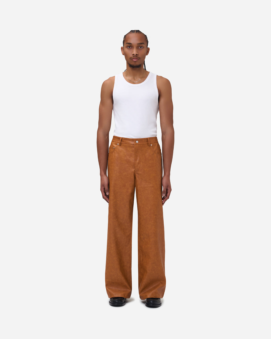 Sculpted Cognac Trousers