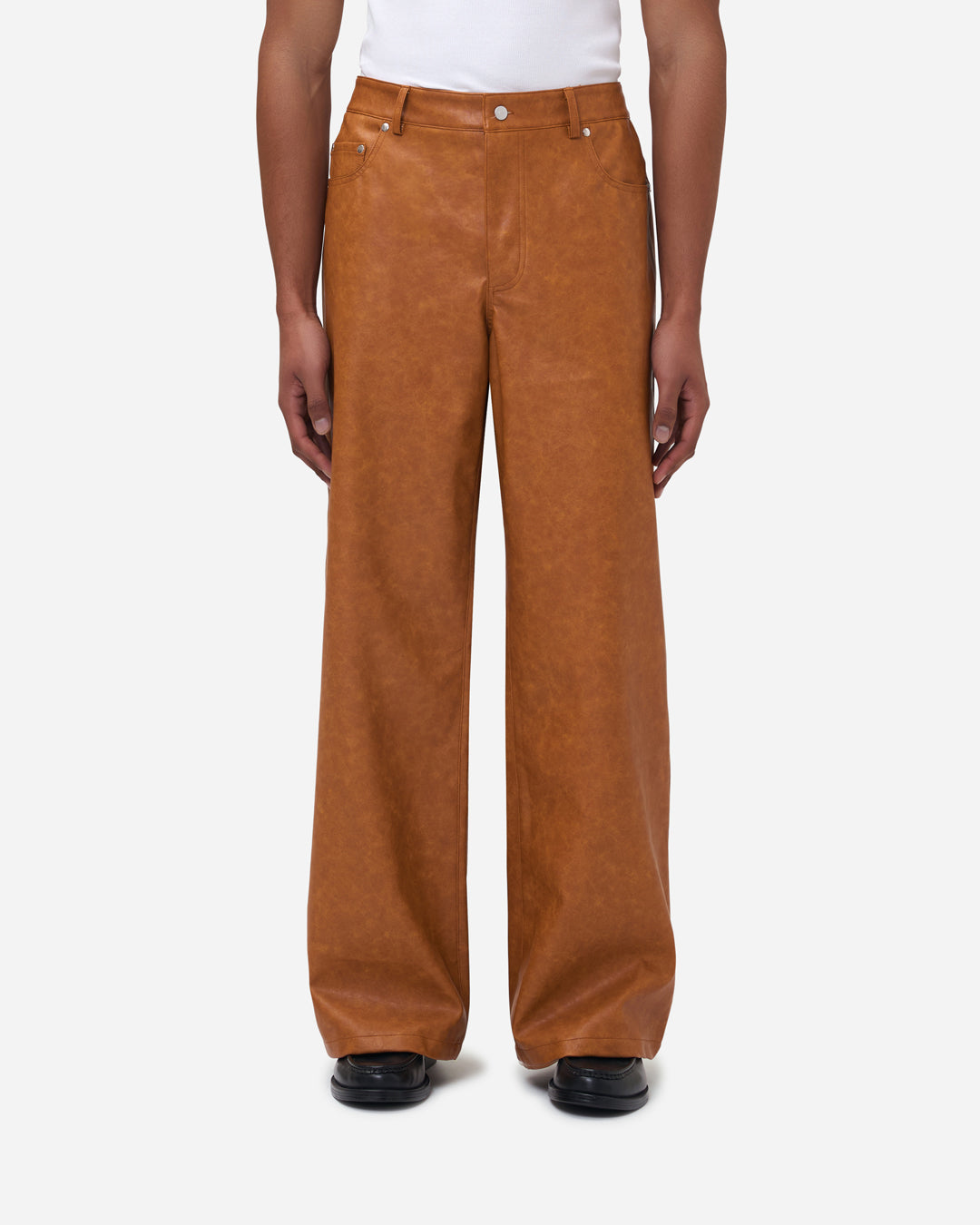 Sculpted Cognac Trousers