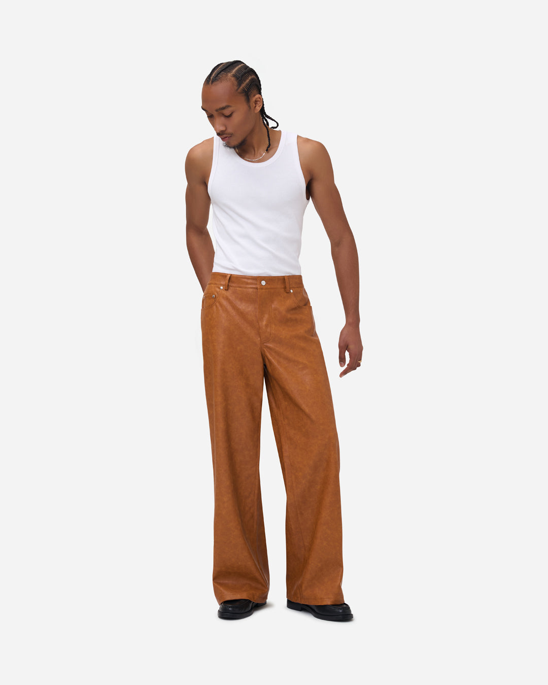 Sculpted Cognac Trousers